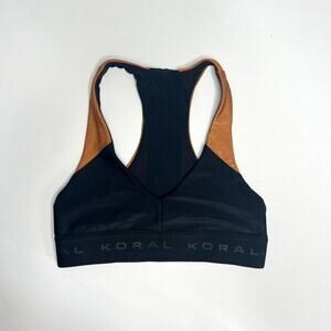 Koral Black Rust V-Neck Sports Bra